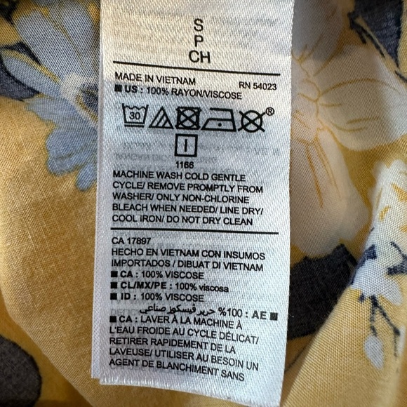 ❤️ Old Navy Yellow Floral 3/4 Sleeve Dress NWOT Small - Picture 6 of 9